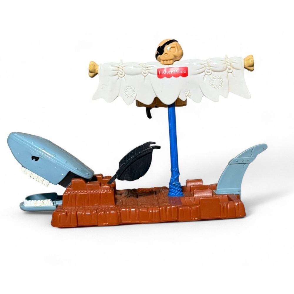 Vintage Fisher Price Pirate Ship Playset Shark Action Toy 1994 Great Adventures